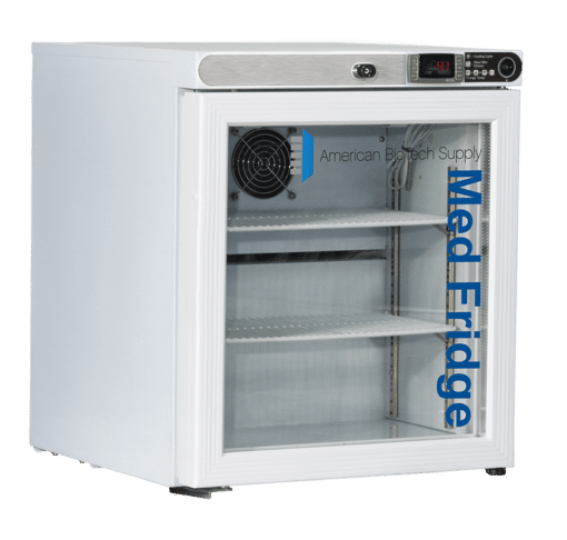 ph abt hc ucfs 0104g lh ext image 510x486 - 1 CU. FT. PHARMACY COUNTERTOP FREESTANDING REFRIGERATOR WITH GLASS DOOR-LEFT HINGED