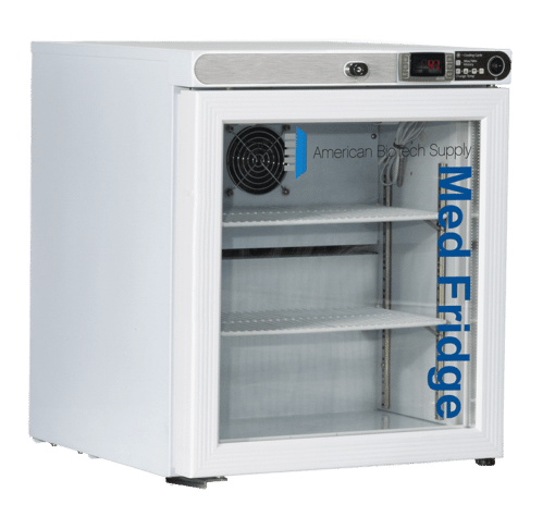 1 CU. FT. PHARMACY COUNTERTOP FREESTANDING REFRIGERATOR WITH GLASS DOOR-LEFT HINGED