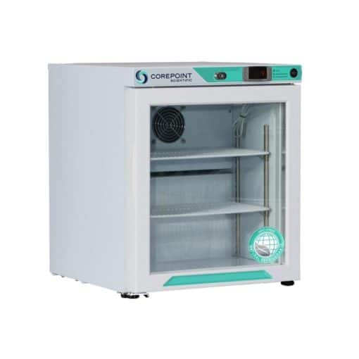 Untitled design 2022 05 12T141938.592 510x510 - 1 cu. ft. Corepoint Scientific™ White Diamond Series Countertop Refrigerator Freestanding, Left Hinged