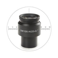 Euromex Super wide field SWF 10x/25 mm eyepiece with 10/100 micrometer and cross hair for Ø 30 mm tube for Delphi-X Observer