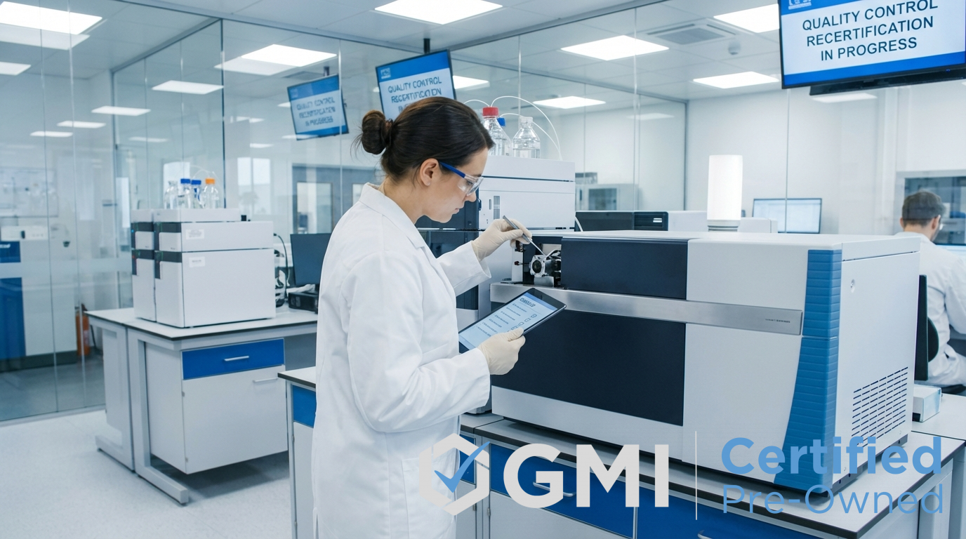 GMI certified technician servicing an Agilent LC-MS instrument