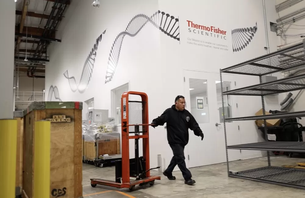 GMI crew relocating laboratory equipment in Southern California